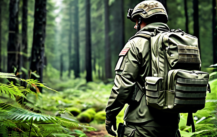 육군 군장 꾸리는 방법 - Tactical Backpack in the Field**

"A fully clothed soldier inspecting a tactical backpack in a dense...