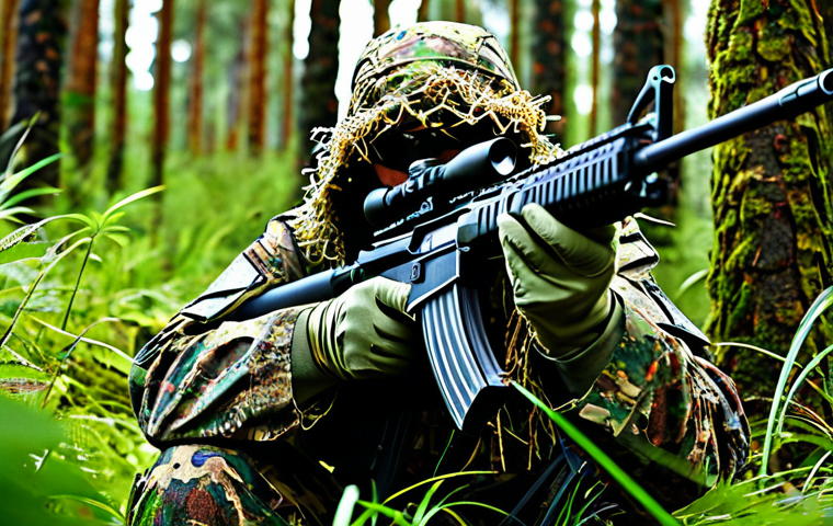 육군 보병 장비 발전사 - Soldier with Exoskeleton**

"A fully clothed soldier in modern tactical gear, enhanced by a lightwei...