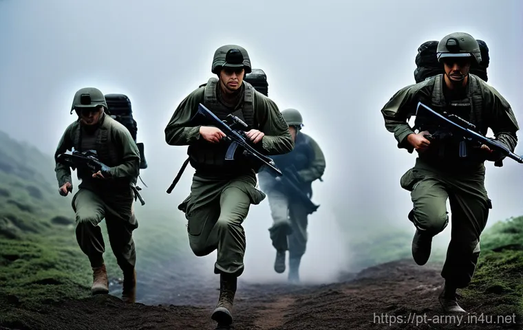 육군 특수전 부대원의 하루 - **Prompt 1: Dawn's Crucible - Elite Training Regimen**
"A group of highly disciplined special fo...