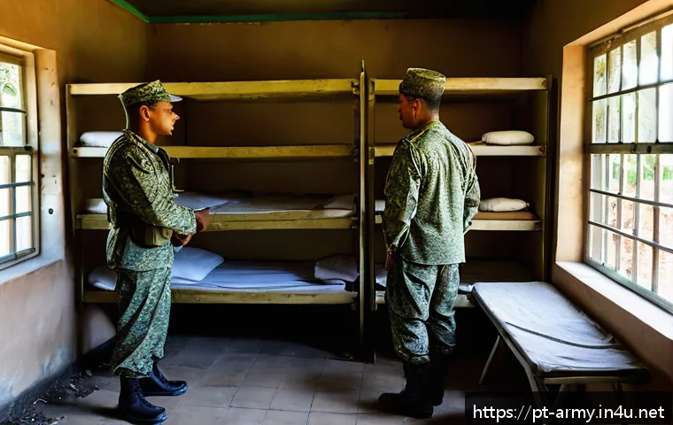 육군 전투 부대 생활 후기 - A disciplined Brazilian Army combat battalion morning scene: soldiers in neatly pressed camouflage u...
